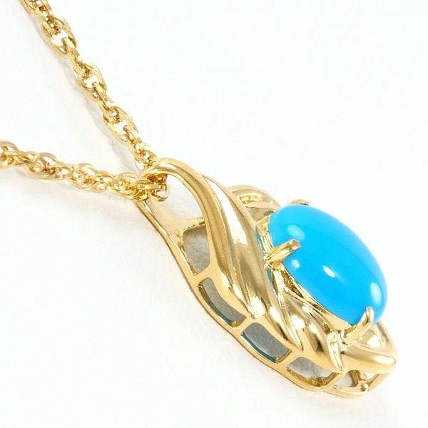 K18 18金 YG イエローゴールド ネックレス ターコイズ 約40cm ジュエリー 中古 K18 18金 YG イエローゴールド ネックレス ターコイズ 約40cm ジュエリー 中古