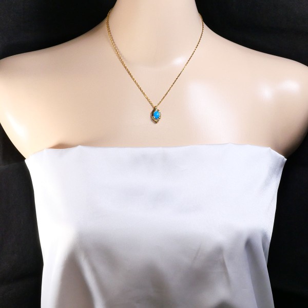 K18 18金 YG イエローゴールド ネックレス ターコイズ 約40cm ジュエリー 中古 K18 18金 YG イエローゴールド ネックレス ターコイズ 約40cm ジュエリー 中古