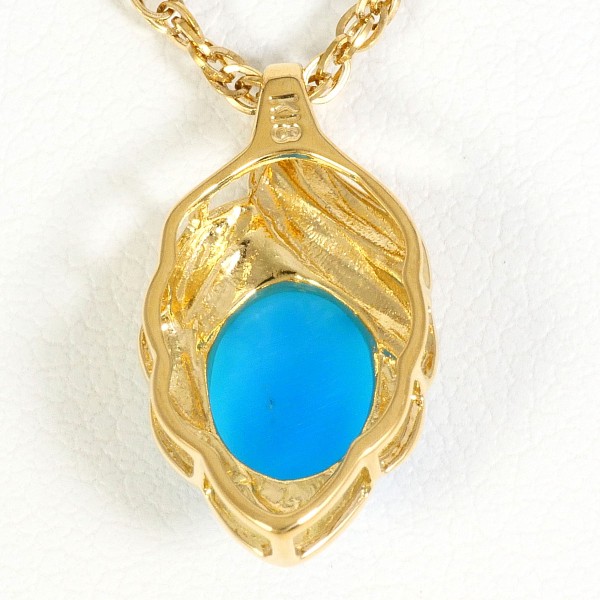 K18 18金 YG イエローゴールド ネックレス ターコイズ 約40cm ジュエリー 中古 K18 18金 YG イエローゴールド ネックレス ターコイズ 約40cm ジュエリー 中古