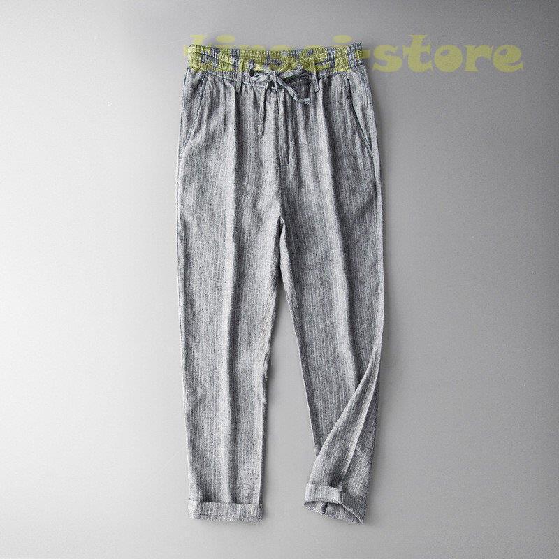 新モデル発売 リネンパンツ メンズ イージーパンツ 麻 ストライプ テーパードパンツ カジュアルパンツ 亜麻 ボトムス 夏 薄手 利用可能なポイント 新モデル発売 リネンパンツ メンズ イージーパンツ 麻 ストライプ テーパードパンツ カジュアルパンツ 亜麻 ボトムス 夏 薄手 利用可能なポイント