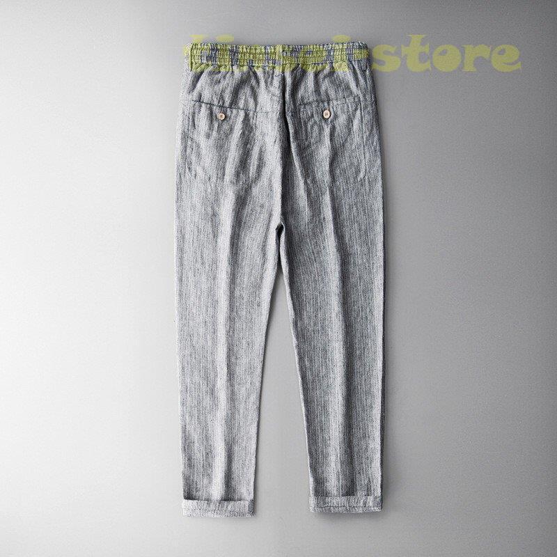 新モデル発売 リネンパンツ メンズ イージーパンツ 麻 ストライプ テーパードパンツ カジュアルパンツ 亜麻 ボトムス 夏 薄手 利用可能なポイント 新モデル発売 リネンパンツ メンズ イージーパンツ 麻 ストライプ テーパードパンツ カジュアルパンツ 亜麻 ボトムス 夏 薄手 利用可能なポイント