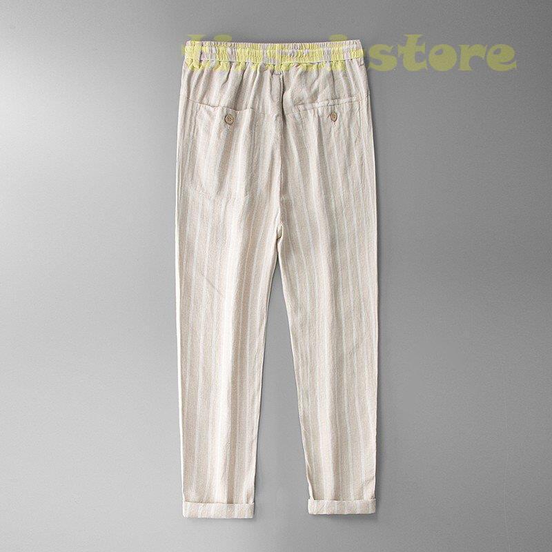 新モデル発売 リネンパンツ メンズ イージーパンツ 麻 ストライプ テーパードパンツ カジュアルパンツ 亜麻 ボトムス 夏 薄手 利用可能なポイント 新モデル発売 リネンパンツ メンズ イージーパンツ 麻 ストライプ テーパードパンツ カジュアルパンツ 亜麻 ボトムス 夏 薄手 利用可能なポイント
