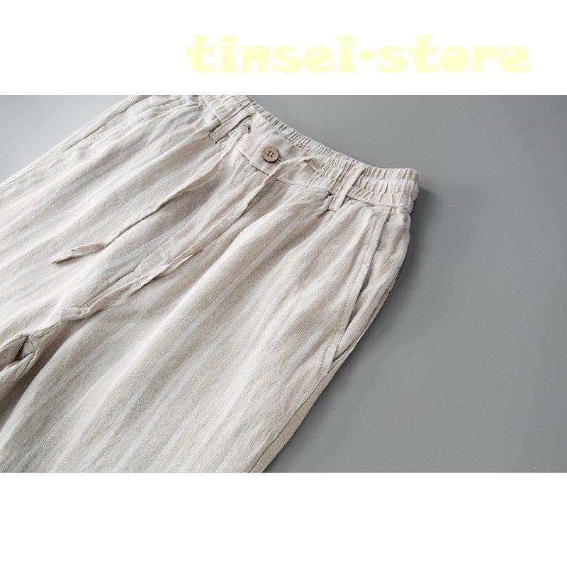 新モデル発売 リネンパンツ メンズ イージーパンツ 麻 ストライプ テーパードパンツ カジュアルパンツ 亜麻 ボトムス 夏 薄手 利用可能なポイント 新モデル発売 リネンパンツ メンズ イージーパンツ 麻 ストライプ テーパードパンツ カジュアルパンツ 亜麻 ボトムス 夏 薄手 利用可能なポイント