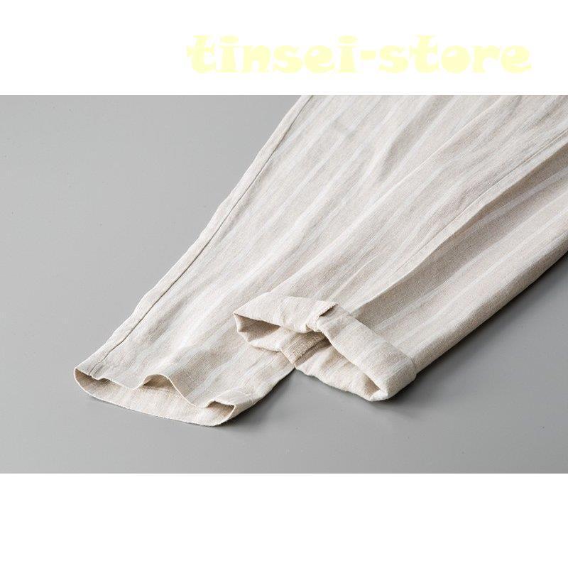 新モデル発売 リネンパンツ メンズ イージーパンツ 麻 ストライプ テーパードパンツ カジュアルパンツ 亜麻 ボトムス 夏 薄手 利用可能なポイント 新モデル発売 リネンパンツ メンズ イージーパンツ 麻 ストライプ テーパードパンツ カジュアルパンツ 亜麻 ボトムス 夏 薄手 利用可能なポイント