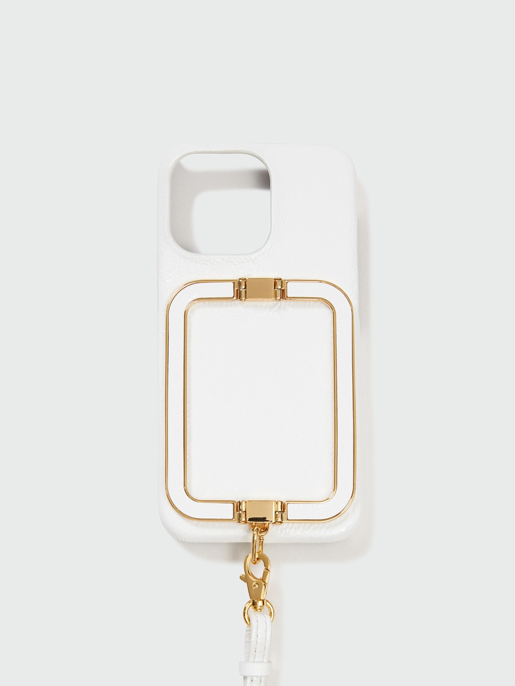 【EENK】Phone Case with Leather Strap - Crinkle White 3ae94c82a2441.jpg