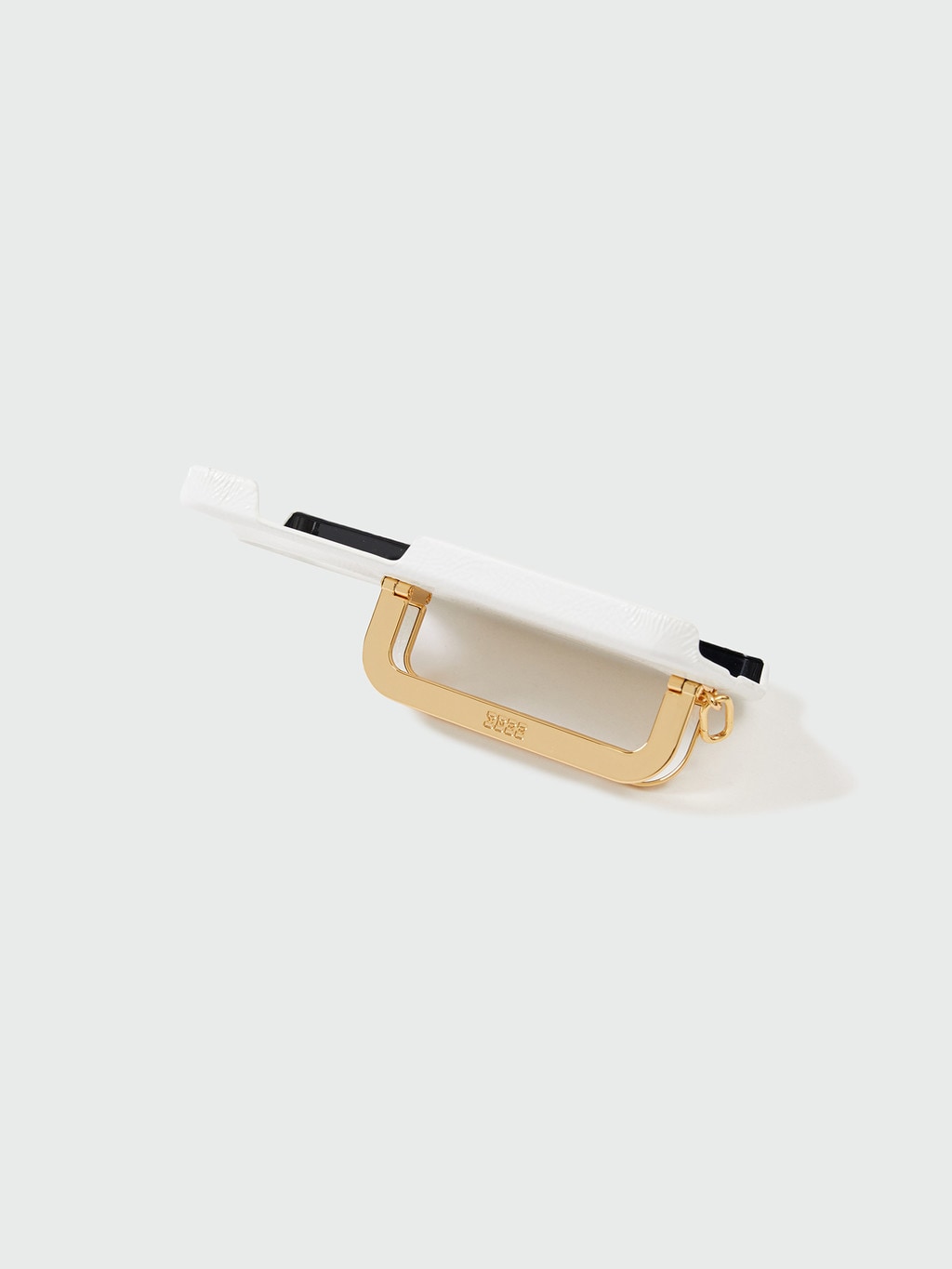 EENK】Phone Case with Leather Strap - Crinkle White iPhone