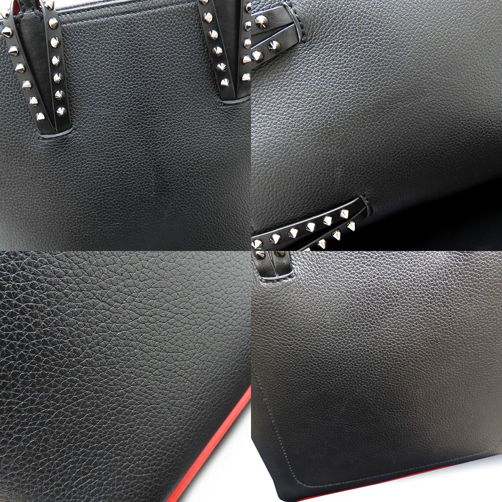 CABATA N/S カバタ 3205221 ハンドバッグ スパイクスタッズ 2Way レザー ブラック レッド/352563【中古】 CABATA N/S カバタ 3205221 ハンドバッグ スパイクスタッズ 2Way レザー ブラック レッド/352563【中古】