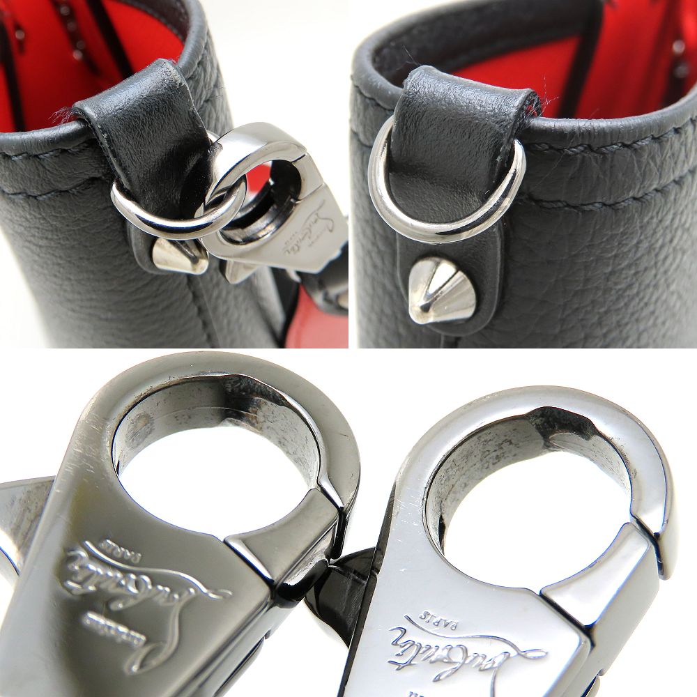 CABATA N/S カバタ 3205221 ハンドバッグ スパイクスタッズ 2Way レザー ブラック レッド/352563【中古】 CABATA N/S カバタ 3205221 ハンドバッグ スパイクスタッズ 2Way レザー ブラック レッド/352563【中古】