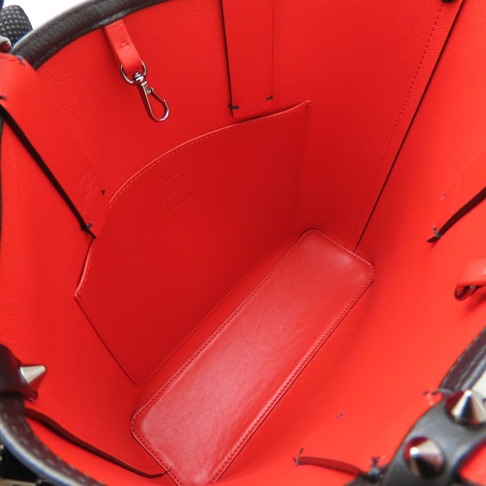 CABATA N/S カバタ 3205221 ハンドバッグ スパイクスタッズ 2Way レザー ブラック レッド/352563【中古】 CABATA N/S カバタ 3205221 ハンドバッグ スパイクスタッズ 2Way レザー ブラック レッド/352563【中古】