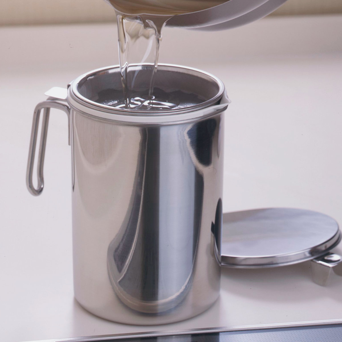 オイルポット 1.2L ステンレス製カートリッジ式オイルポット 日本製 油こし器 油濾過 油ポット 油濾し 濾過器 調理器具 調理用品 油保存 ステンレス キッチン用品 キッチンツール ろ過