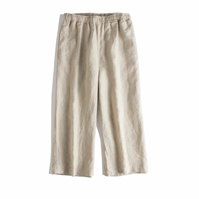 リネンワイドパンツ レディース リネンパンツ ワイドパンツ 無地 ガウチョ 麻 亜麻 タック ロング丈 九分丈 ゆったり スカンツ パンツ ボトムス レディース ガウチョ 9分丈 2023 春 夏 お
