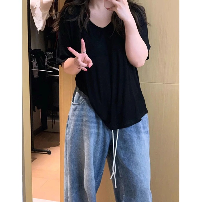 【今季トレンド】【純綿】 Vネック tシャツ # レディース 夏 半袖 ルーズ無地ボトムシャツ コットンTシャツ レディース トップス 半袖 肩タックレディース カットソー tシャツ 綿 コットン 大 【今季トレンド】【純綿】 Vネック tシャツ # レディース 夏 半袖 ルーズ無地ボトムシャツ コットンTシャツ レディース トップス 半袖 肩タックレディース カットソー tシャツ 綿 コットン 大