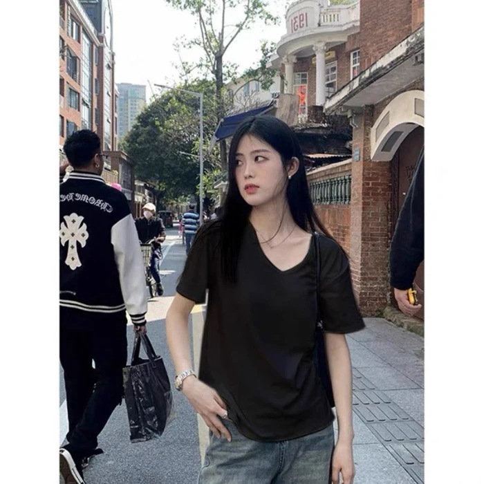 【今季トレンド】【純綿】 Vネック tシャツ # レディース 夏 半袖 ルーズ無地ボトムシャツ コットンTシャツ レディース トップス 半袖 肩タックレディース カットソー tシャツ 綿 コットン 大 【今季トレンド】【純綿】 Vネック tシャツ # レディース 夏 半袖 ルーズ無地ボトムシャツ コットンTシャツ レディース トップス 半袖 肩タックレディース カットソー tシャツ 綿 コットン 大