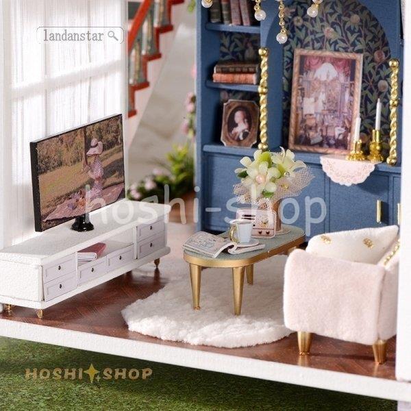 ドールハウス ミニチュア 部屋組み立てキット 別荘 手作りキット 誕生日プレゼント ミニチュアコレクション チュアハウス モデル 知育玩具