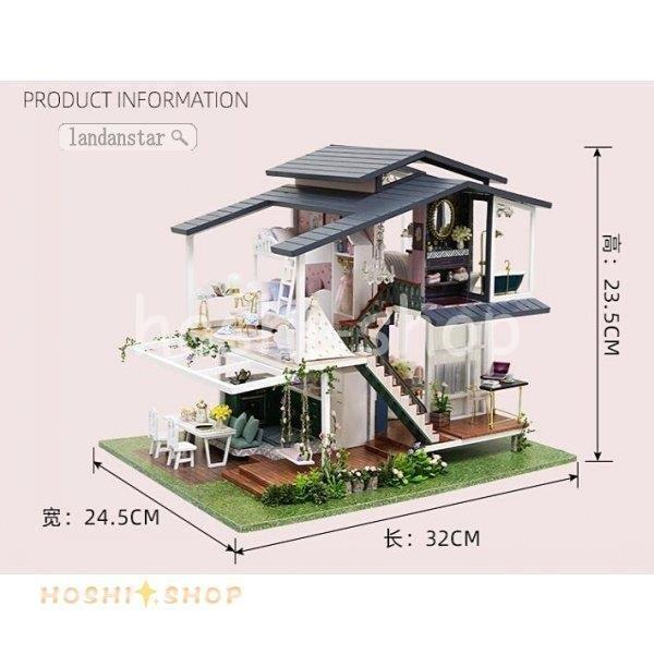 ドールハウス ミニチュア 部屋組み立てキット 別荘 手作りキット 誕生日プレゼント ミニチュアコレクション チュアハウス モデル 知育玩具