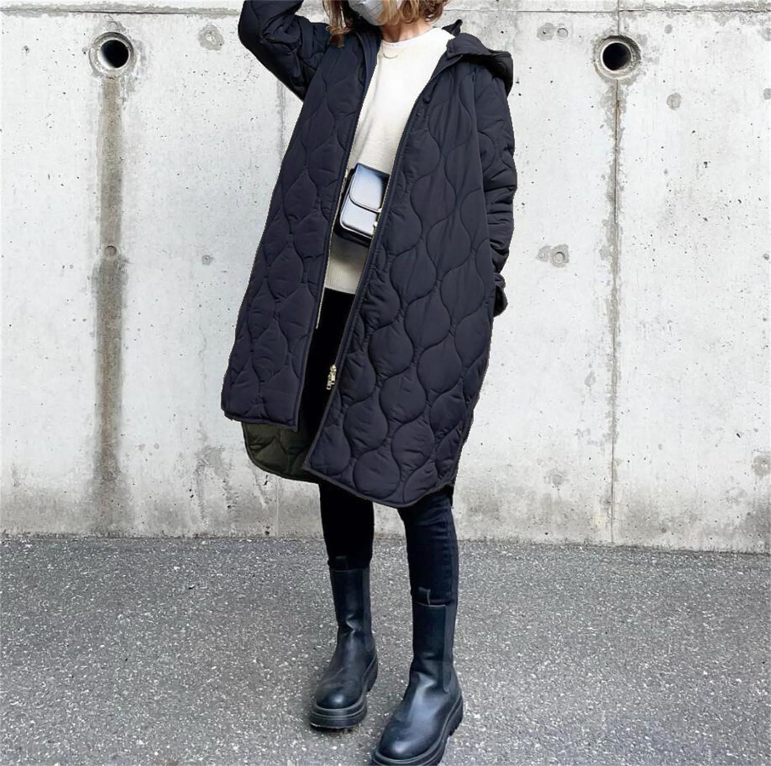 [kisetsumate] コート レディース アウター 冬 大きいサイズ フード付き 中綿コート キルティング ジャケット 冬服 軽量 防寒 上着 ロング丈 軽アウター ゆったり フード取り外し可能
