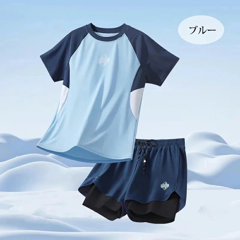 上下セット 長袖 2点セット 水陸両用 水泳 体型カバー ラッシュガード UVカット ス サーフパンツ 紫外線対策 ビーチ メンズ 【7月の新作特典】水着 インナータイツ フィットネス スポーツウェア 上下セット 長袖 2点セット 水陸両用 水泳 体型カバー ラッシュガード UVカット ス サーフパンツ 紫外線対策 ビーチ メンズ 【7月の新作特典】水着 インナータイツ フィットネス スポーツウェア