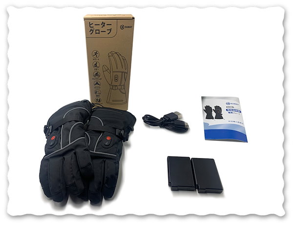 電熱手袋 電熱グローブ ヒーターグローブ テリー手袋 スキー手袋 3段階