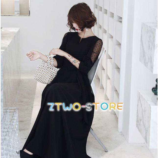 パーティードレス 結婚式 お呼ばれドレス ロングドレス 黒 レース袖 袖あり 五分袖 シアー袖 韓国 ドレス ロング 演奏会 大きいサイズ 3L 4L 上品 パーティードレス 結婚式 お呼ばれドレス ロングドレス 黒 レース袖 袖あり 五分袖 シアー袖 韓国 ドレス ロング 演奏会 大きいサイズ 3L 4L 上品