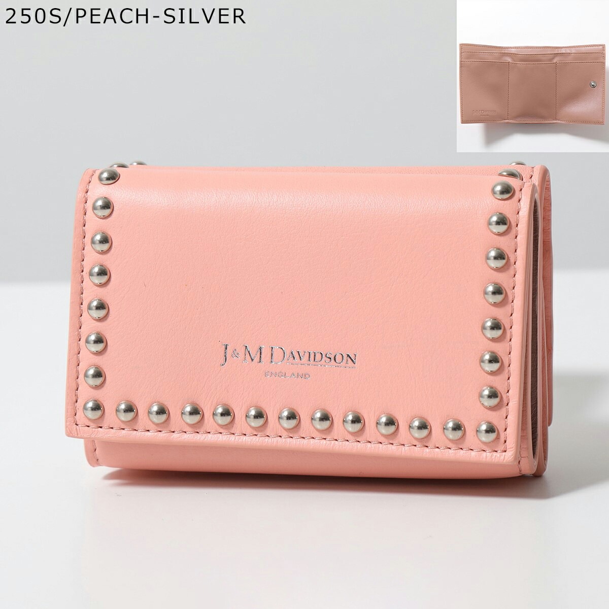 J&M DAVIDSON 三つ折り財布 FOLD WALLET WITH STUDS SFLW-1XX SFLW-1BC SCXX MCXX レディース レザー スタッズ ミニ財布 豆財布 カラー14 J&M DAVIDSON 三つ折り財布 FOLD WALLET WITH STUDS SFLW-1XX SFLW-1BC SCXX MCXX レディース レザー スタッズ ミニ財布 豆財布 カラー14