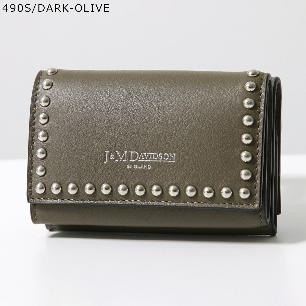 J&M DAVIDSON 三つ折り財布 FOLD WALLET WITH STUDS SFLW-1XX SFLW-1BC SCXX MCXX レディース レザー スタッズ ミニ財布 豆財布 カラー14 J&M DAVIDSON 三つ折り財布 FOLD WALLET WITH STUDS SFLW-1XX SFLW-1BC SCXX MCXX レディース レザー スタッズ ミニ財布 豆財布 カラー14