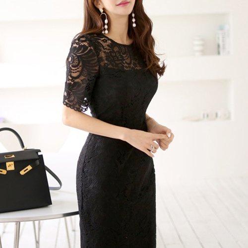 キャバドレス ナイトドレス ミディアムドレス ワンピース 半袖 スリット パール 総レース レディース グラシア キャバドレス ナイトドレス ミディアムドレス ワンピース 半袖 スリット パール 総レース レディース グラシア