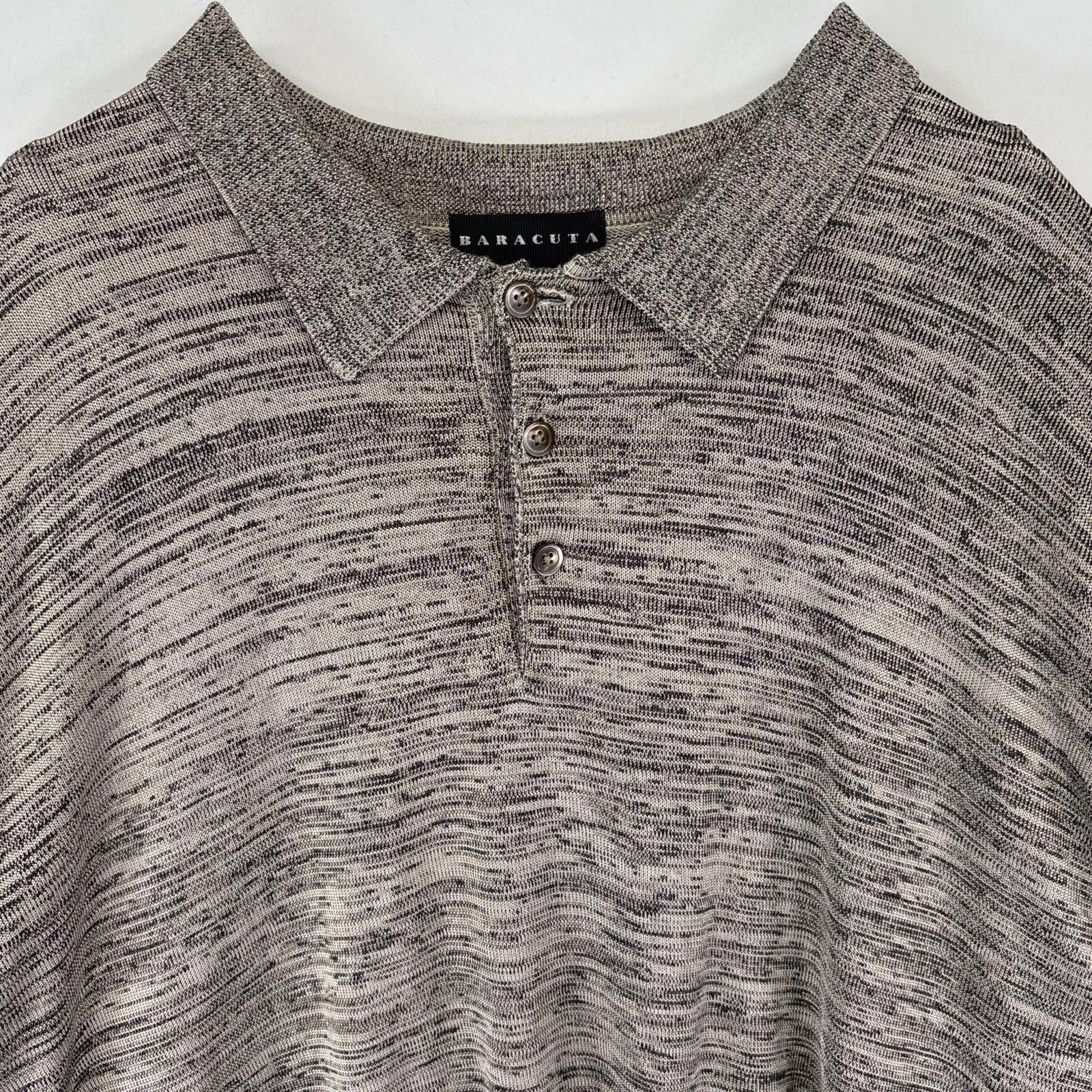 古着 長袖 ポロシャツ ニットポロシャツ 大きいサイズ ボタン グレー系 メンズ 古着 長袖 ポロシャツ ニットポロシャツ 大きいサイズ ボタン グレー系 メンズ