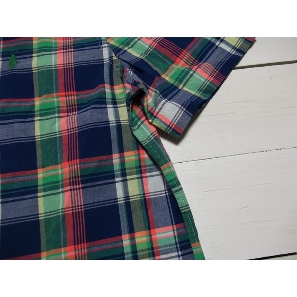 ボーイズサイズ 半袖 ボタンダウンシャツ ブルー boys PR2-1170