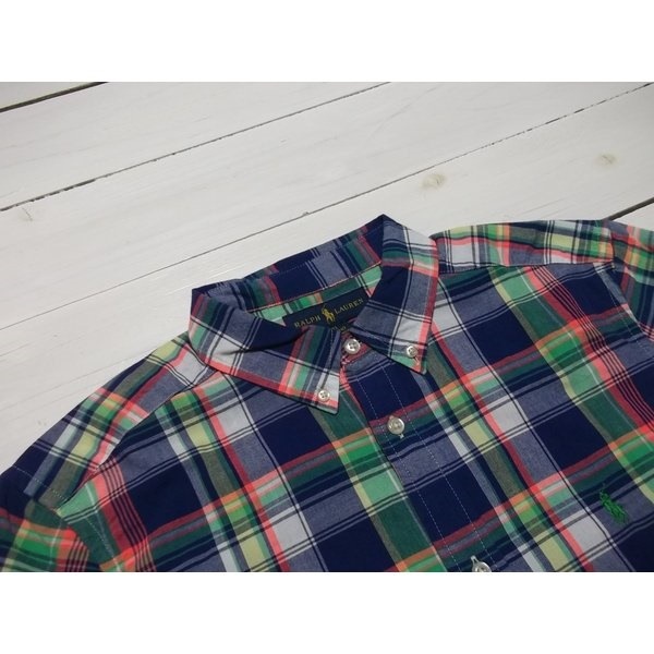 ボーイズサイズ 半袖 ボタンダウンシャツ ブルー boys PR2-1170