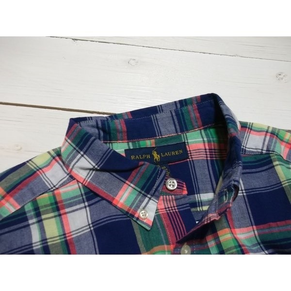 ボーイズサイズ 半袖 ボタンダウンシャツ ブルー boys PR2-1170