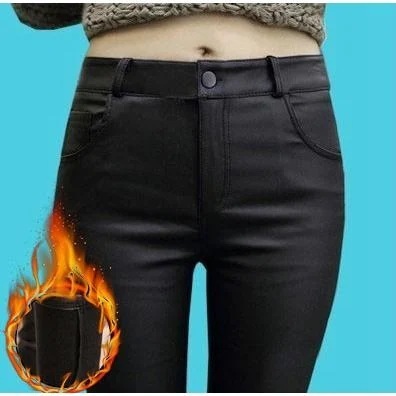 高級な質感レザースパンツレディースロングパンツレギンスフェイクレザーレザー革パンストレッチボトムスハイウエストスキニー秋冬