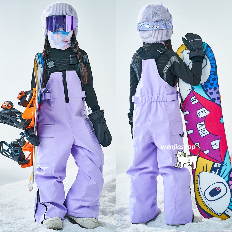 スノーボードウェア 2025 上下セット キッズ 子供 ベビー服 ジャケット アウター 紫迷彩 オーバーオール つなぎパンツ ズボン スノボウェア スキーウェア 防寒着韓国風 女の子 男の子 こども