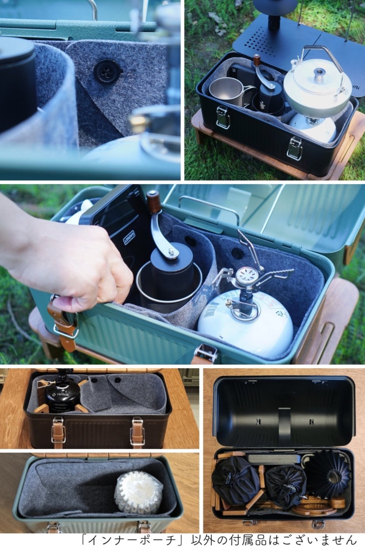 スタンレランチボックス用 PUPACAMP ウッド天板 ウッドアクセサリー 天板 ランタン用ハンガー 底パーツ 革カバー キャンプ用品