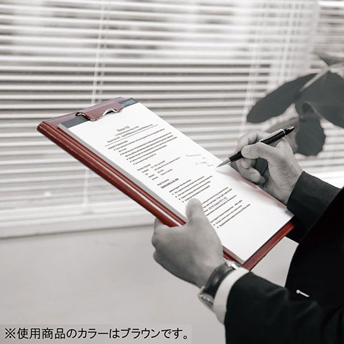 zeitVektor クリップファイル (A4) 再生皮革製 ブラック