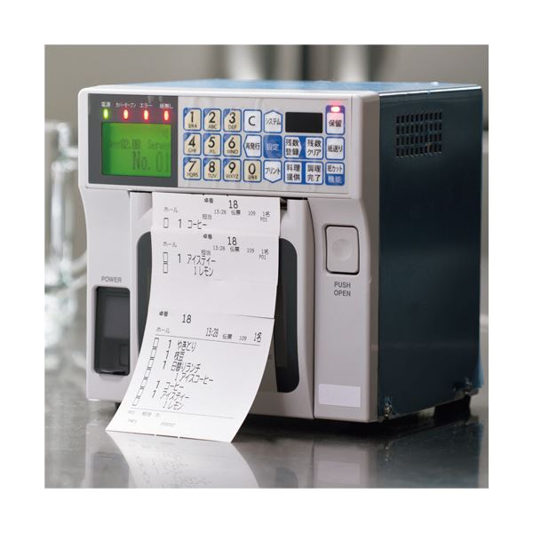 （まとめ）クリエイティアキッチンプリンター用感熱紙（発色面裏巻）62μ 80mm幅100m巻 外径93mm 芯径25.4mm 1セット（5巻）5セット