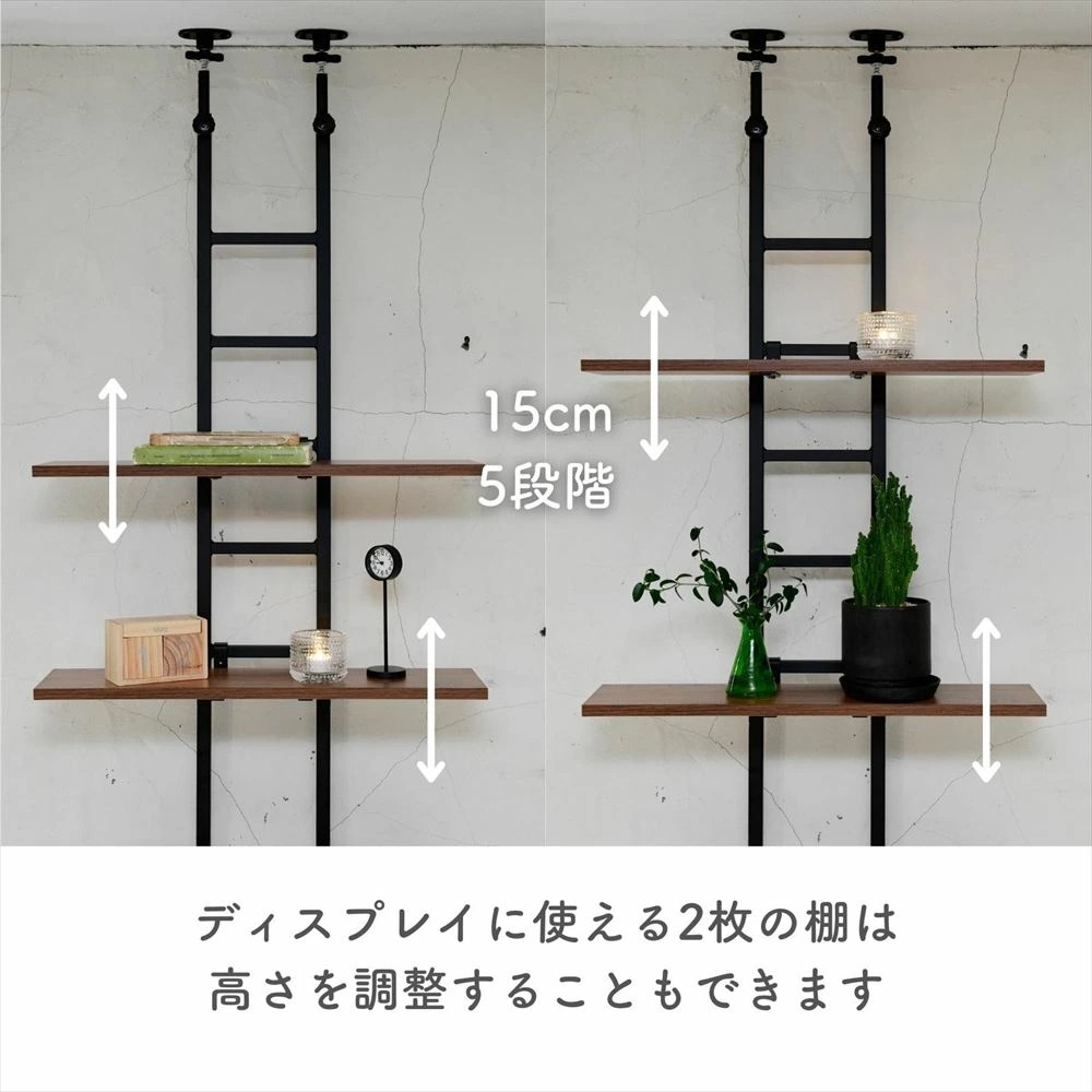 テレビ台 壁掛け風 突っ張り 壁寄せ 32型-55型 対応 幅60 奥行32 高さ230-260cm