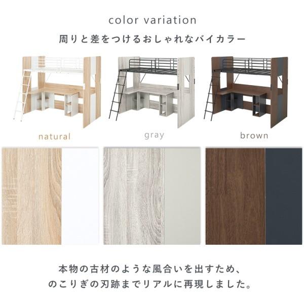 システムロフトベッド シングルベッド L字天板デスク一体型 サイドラック メッシュ床 ベッドガード デスク左右選択 システムロフトベッド シングルベッド L字天板デスク一体型 サイドラック メッシュ床 ベッドガード デスク左右選択