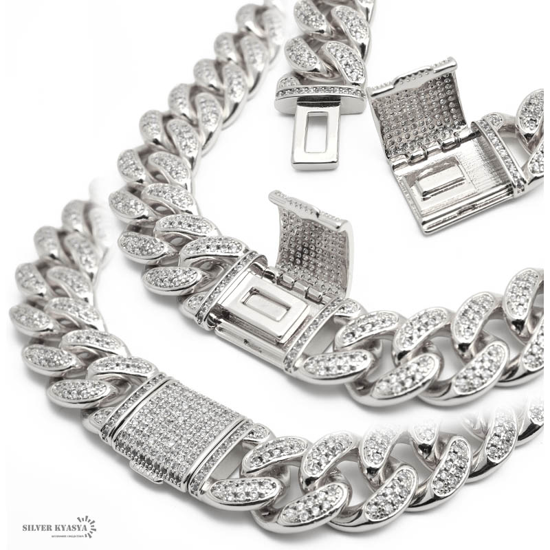 喜平チェーンネックレス パヴェ [n407-s-15mm]