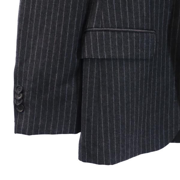 ウール ストライプ柄 スーツ 上下セットアップ 34R グレー系 ジャケット ロングパンツ メンズ ウール ストライプ柄 スーツ 上下セットアップ 34R グレー系 ジャケット ロングパンツ メンズ