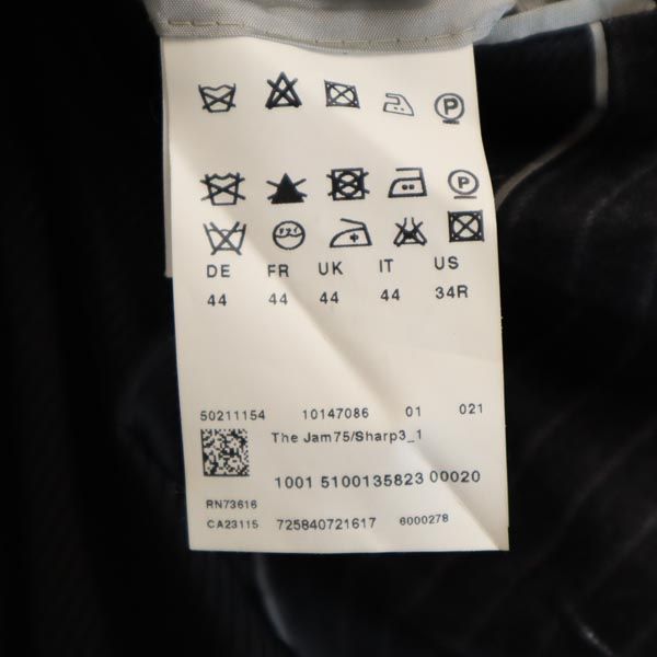 ウール ストライプ柄 スーツ 上下セットアップ 34R グレー系 ジャケット ロングパンツ メンズ ウール ストライプ柄 スーツ 上下セットアップ 34R グレー系 ジャケット ロングパンツ メンズ