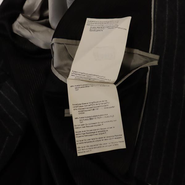 ウール ストライプ柄 スーツ 上下セットアップ 34R グレー系 ジャケット ロングパンツ メンズ ウール ストライプ柄 スーツ 上下セットアップ 34R グレー系 ジャケット ロングパンツ メンズ