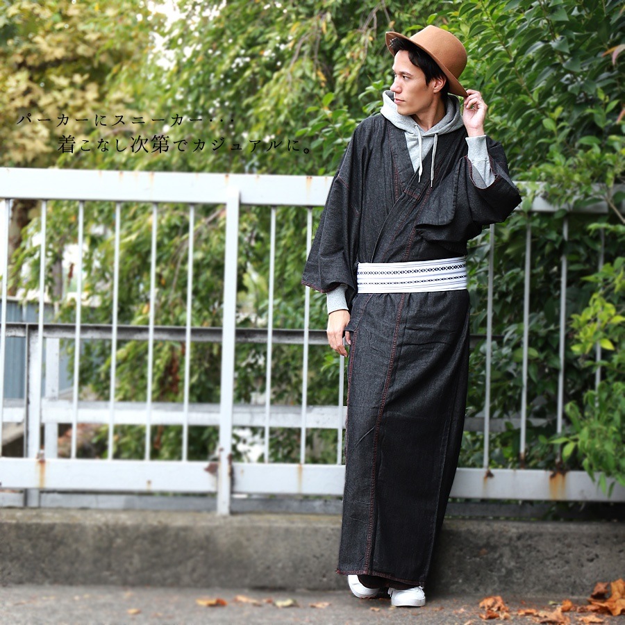 国内発送 デニム着物 メンズ 着物 単品 メンズデニム着物 デニム 男性用 M L LL 国内発送 デニム着物 メンズ 着物 単品 メンズデニム着物 デニム 男性用 M L LL