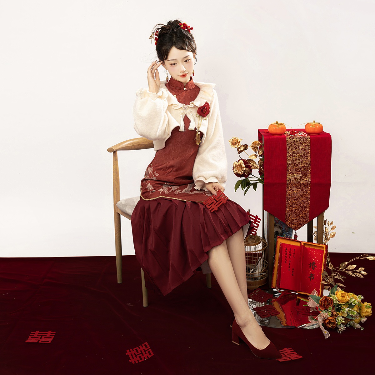 在库限りです! 【フルセット】金玉良縁cosエレメントチャイナドレス敬酒服ロングドレス韓国ドレス 在库限りです! 【フルセット】金玉良縁cosエレメントチャイナドレス敬酒服ロングドレス韓国ドレス