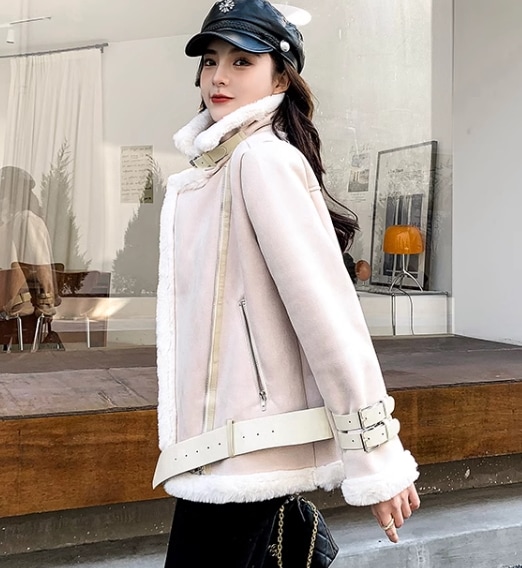 レディース ブルゾン アウター 上着 ムートンコート レザージャケット ストレート フェイクレザー フェイクファー 中厚手 厚手 裏起毛 異素材ミックス ベルト付き かわいい 大人可愛い きれいめ レディース ブルゾン アウター 上着 ムートンコート レザージャケット ストレート フェイクレザー フェイクファー 中厚手 厚手 裏起毛 異素材ミックス ベルト付き かわいい 大人可愛い きれいめ