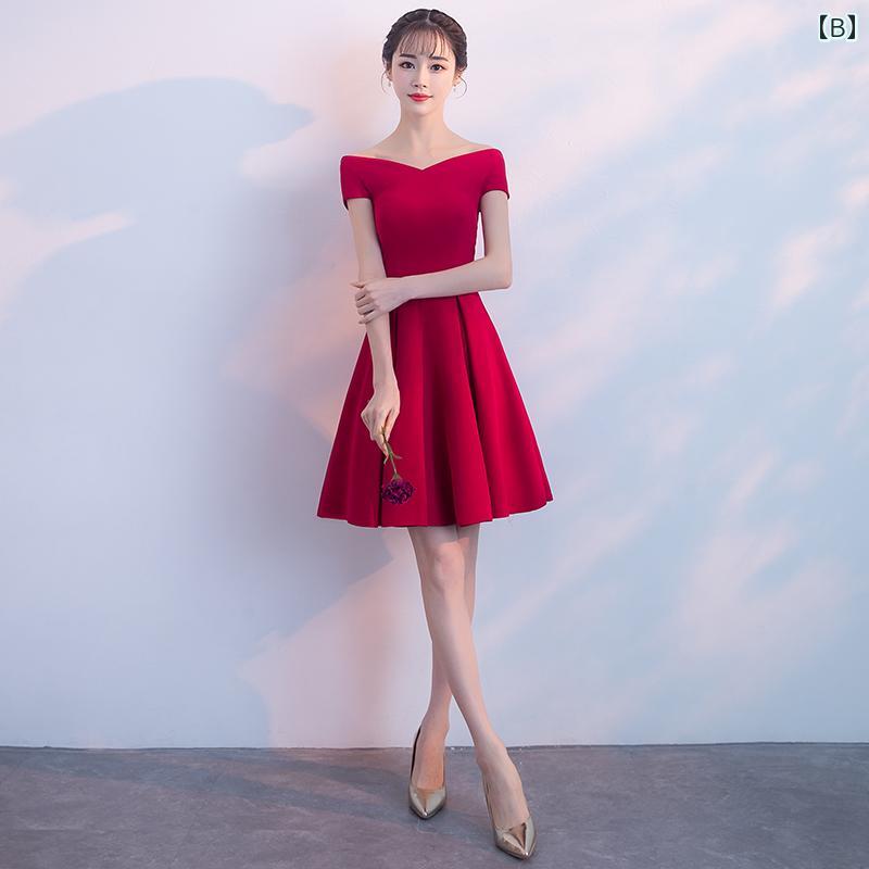 ドレス　パーティー　レディース 通常 時に 着用 できる ワンショルダー ドレス フェアリーの スカート パーティーの パーティー スリム スタイル