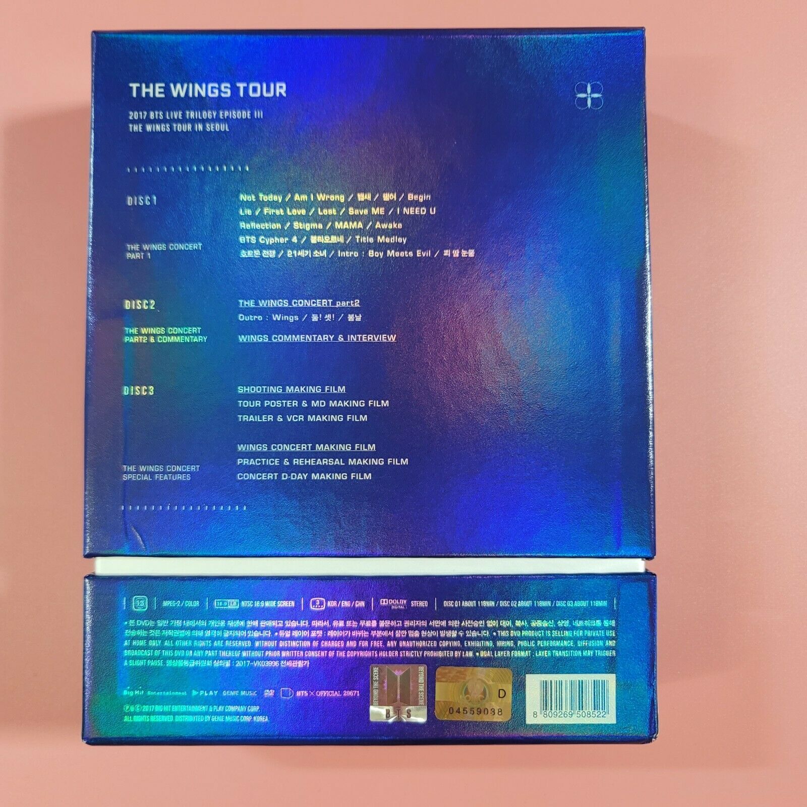 BTS 防弾少年団 WINGS TOUR IN SEOUL DVD + Poster Without