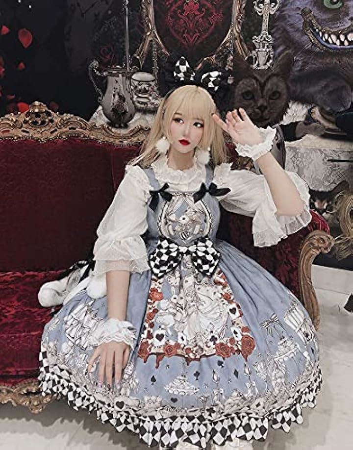 レディレイジー ロリータ ジャンパースカート アリス コスプレ ノースリーブ ドレス ひざ丈(水色, M) レディレイジー ロリータ ジャンパースカート アリス コスプレ ノースリーブ ドレス ひざ丈(水色, M)