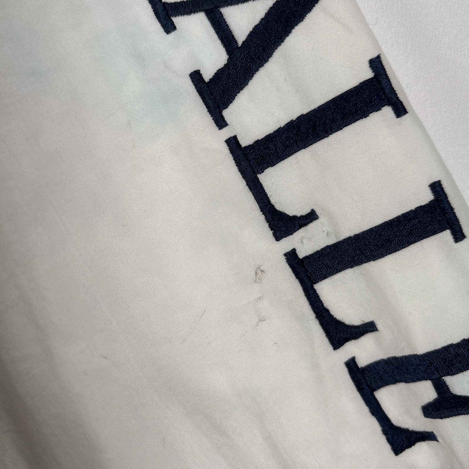 古着 90s/90年代 セーリングジャケット スリーブ刺繍ロゴ 収納フード付き XL ホワイト メンズ