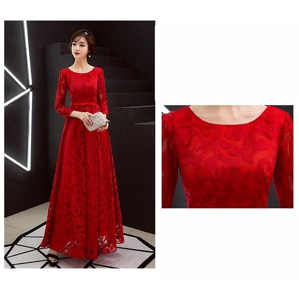 ロングドレス 演奏会 着痩せ パーティードレス レッド 袖あり レディース ロング丈 ドレス 結婚式 ワンピース フォーマル ドレス ロングドレス 演奏会 着痩せ パーティードレス レッド 袖あり レディース ロング丈 ドレス 結婚式 ワンピース フォーマル ドレス