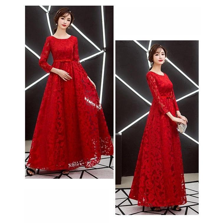 ロングドレス 演奏会 着痩せ パーティードレス レッド 袖あり レディース ロング丈 ドレス 結婚式 ワンピース フォーマル ドレス ロングドレス 演奏会 着痩せ パーティードレス レッド 袖あり レディース ロング丈 ドレス 結婚式 ワンピース フォーマル ドレス